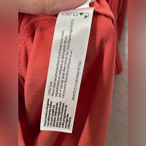 Eileen Fisher Scoop Neck 100% Silk Tank Top Persimmon Size XL - Picture 4 of 5